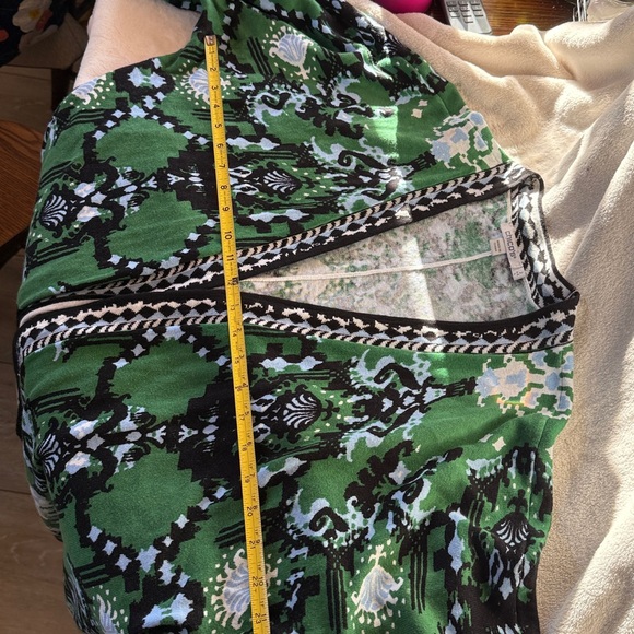 Chico's Short Sleeve Long Sweater Cardigan Blue Stripes size 2 - Picture 8 of 8